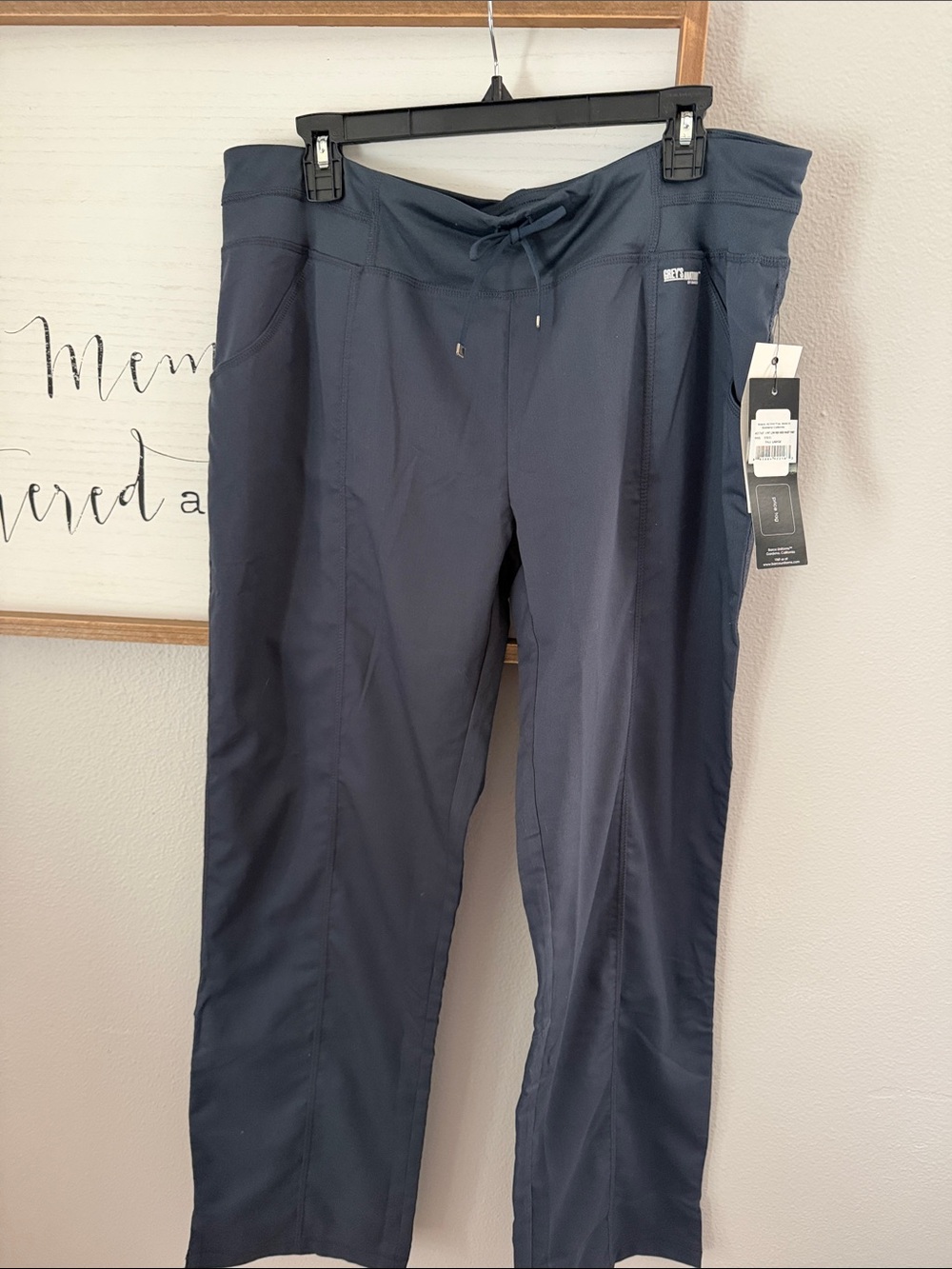 Grey's Anatomy Navy Wide Leg Drawstring Scrub Pants